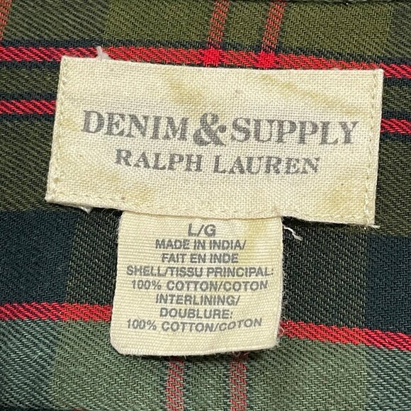 RALPH LAUREN | DENIM & SUPPLY Dbl. Pocket Shirt Check / Camo, Ladies Large - Picture 3 of 5
